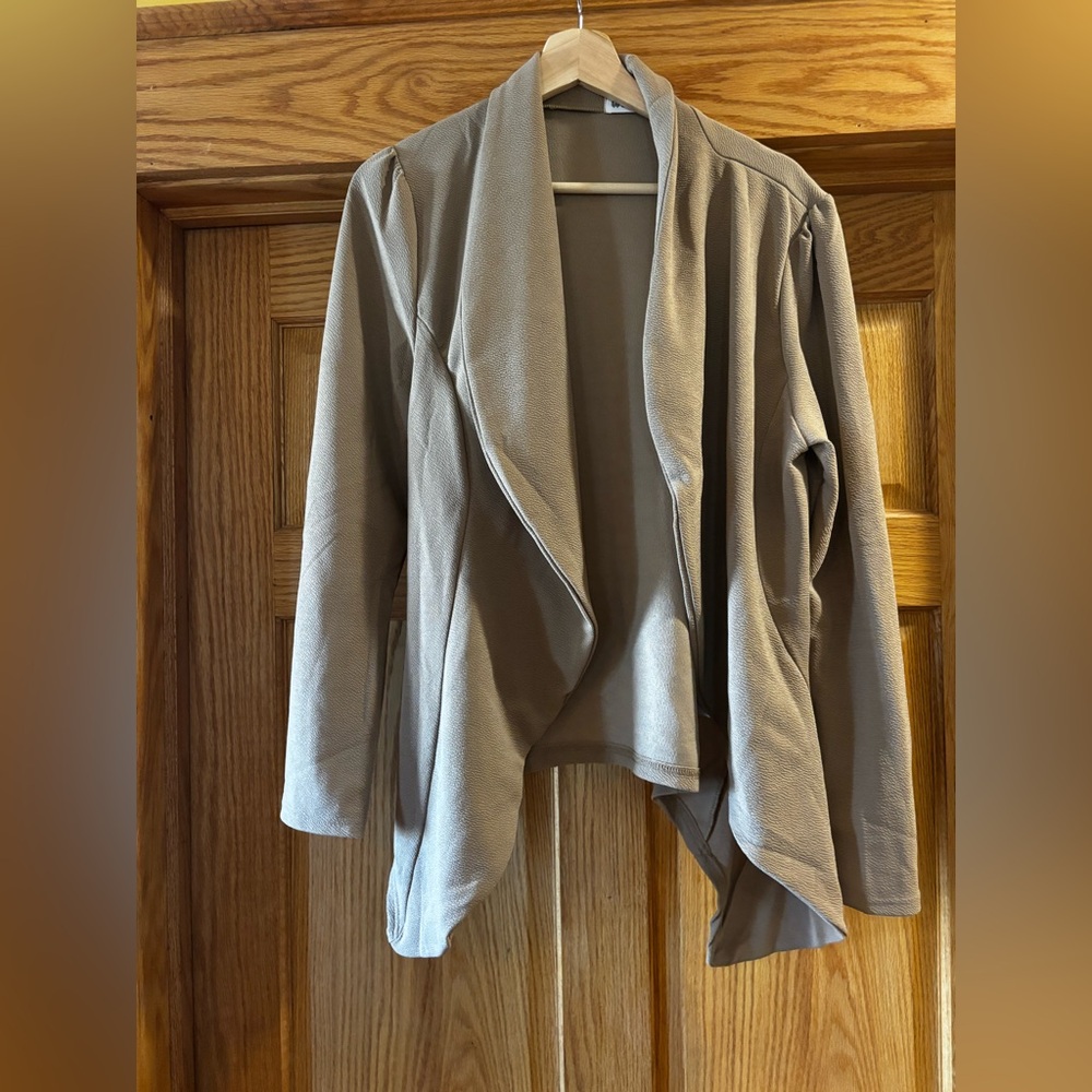 Doublju Women's Tan Open-Front Blazer